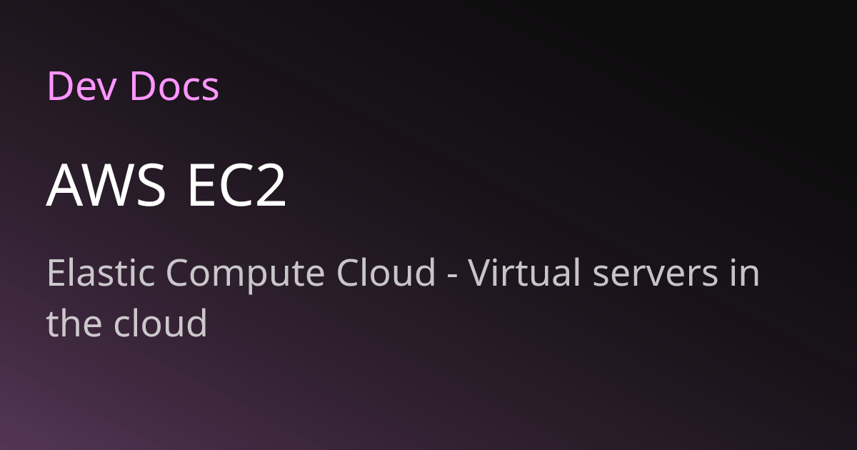 AWS EC2 | Dev Docs
