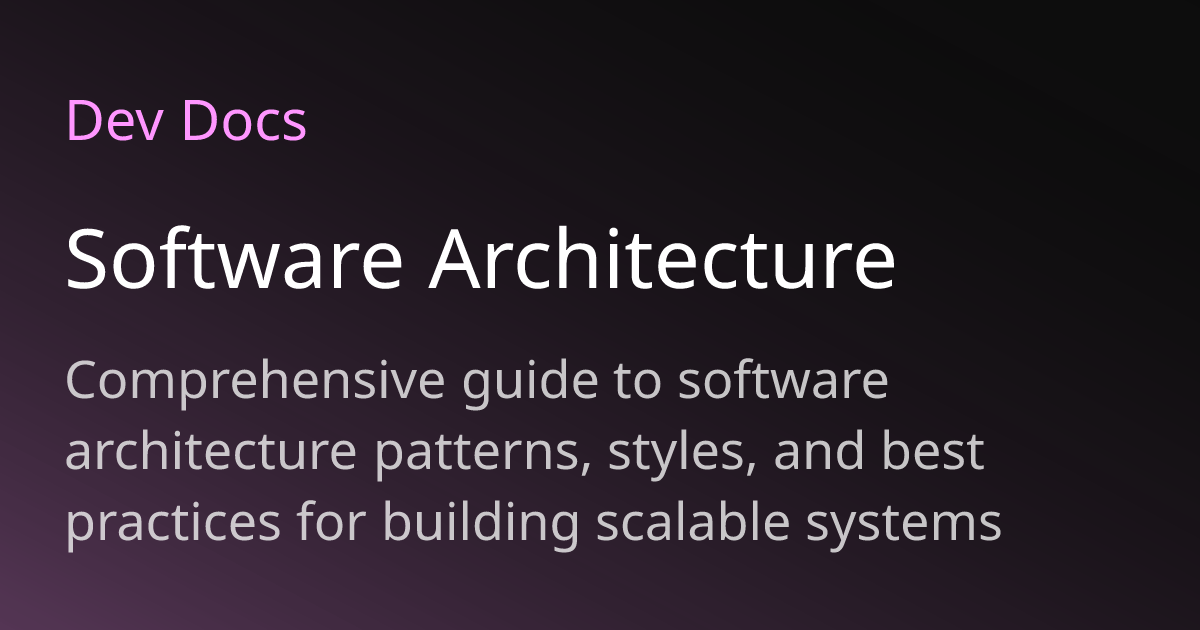 Software Architecture | Dev Docs